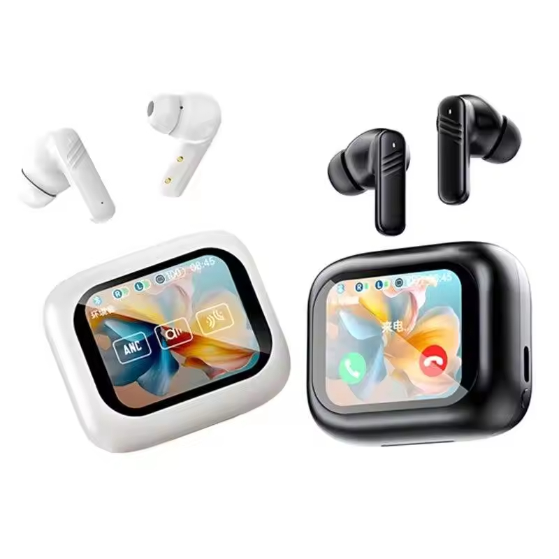 Noise Cancellation Tws Headphones LX-10 LCD Full Touch Screen Headphone Gaming Wireless Earphone TWS ANC ENC Headphone