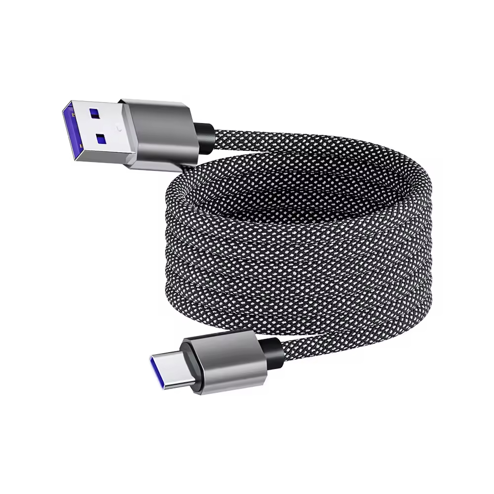 1M 65W Magnetic Convenient Storage Cable USB C Fast Charging Cables for Mobile Phone Laptop Pad