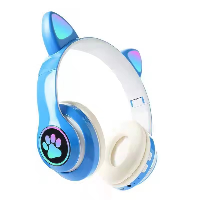 Wireless Headphones LED Cat Ears Headset Gaming Noise Canceling Stereo Wireless Earphones