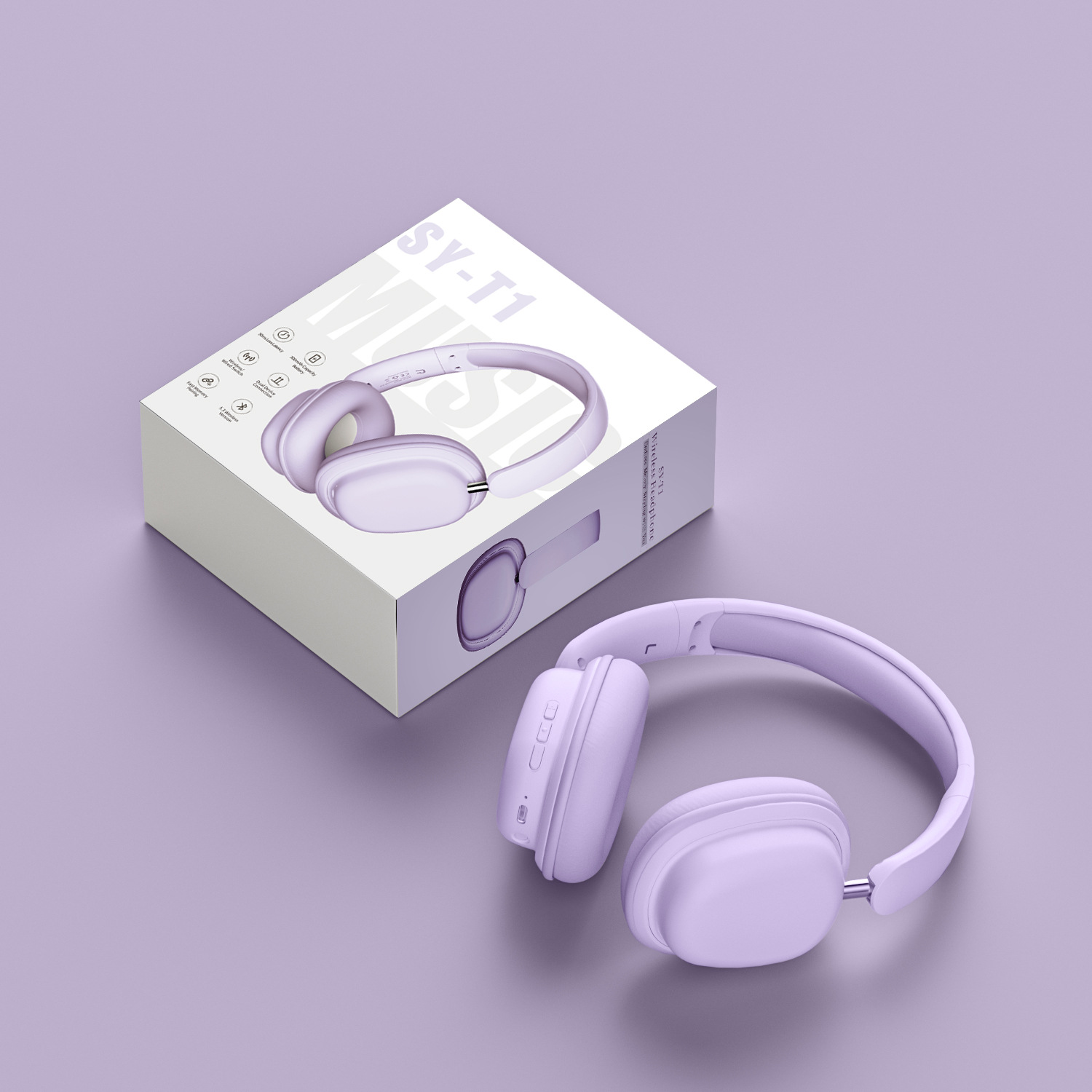 SY-T1 Wireless Headphones Mono Headphone Hands Free Foldable Headset Surround Sound Earphones With Foldable Microphone