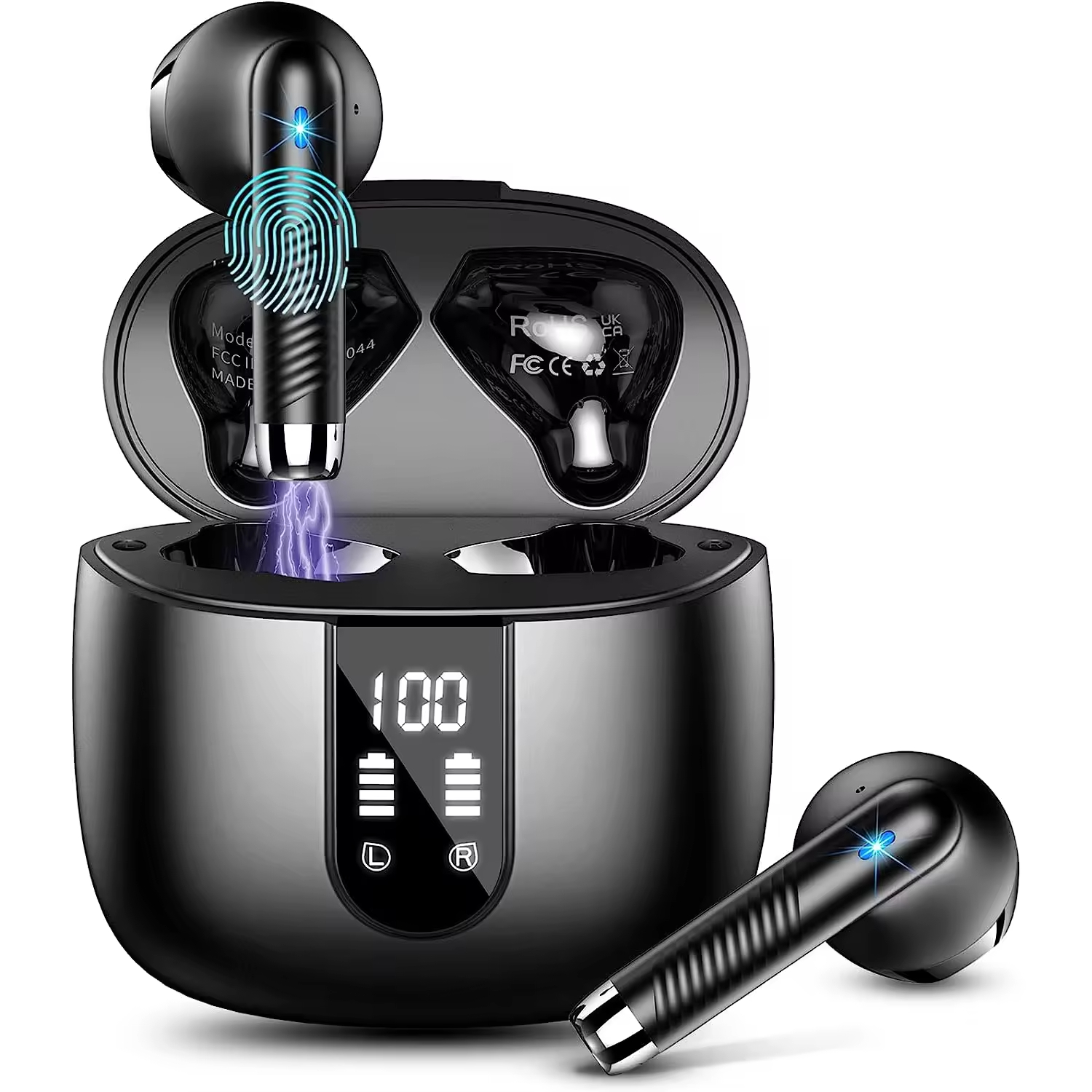 Wireless Earbuds Bluetooth 5.4 Headphones in Ear 2025 Wireless Earphones with 4 ENC Mic Mini Ear Buds with HiFi Stereo Deep Bass